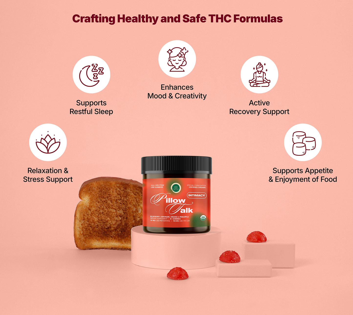 Pillow Talk - Organic Intimacy Gummies with Delta 9 THC & CBD